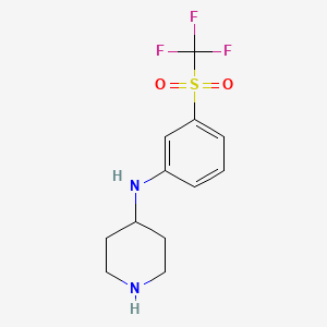 molecular formula C12H15F3N2O2S B1305947 n-(4-Piperidyl)-3-(trifluoromethylsulfonyl)-aniline CAS No. 387350-88-1