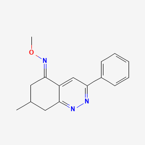 molecular formula C16H17N3O B13059475 N-methoxy-7-methyl-3-phenyl-5,6,7,8-tetrahydrocinnolin-5-imine 