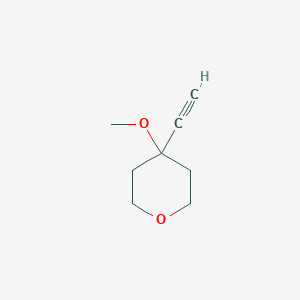 molecular formula C8H12O2 B13059486 4-Ethynyl-4-methoxyoxane 