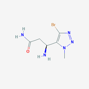 molecular formula C6H10BrN5O B13059490 (3S)-3-Amino-3-(4-bromo-1-methyl-1H-1,2,3-triazol-5-yl)propanamide 