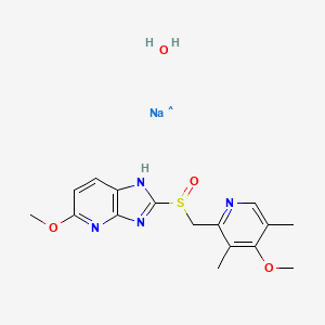 molecular formula C16H20N4NaO4S B13059495 (S)-Tenatoprazolesodiumsaltmonohydrate 