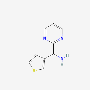 molecular formula C9H9N3S B13059535 Pyrimidin-2-yl(thiophen-3-yl)methanamine 