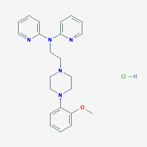 molecular formula C23H28ClN5O B13059548 bis(N-{2-[4-(2-methoxyphenyl)piperazin-1-yl]ethyl}-N-(pyridin-2-yl)pyridin-2-amine)hydratedihydrochloride 