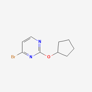 molecular formula C9H11BrN2O B13059556 4-Bromo-2-(cyclopentoxy)pyrimidine 