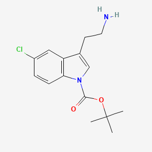 molecular formula C15H19ClN2O2 B13059587 Tert-butyl 3-(2-aminoethyl)-5-chloro-1H-indole-1-carboxylate 
