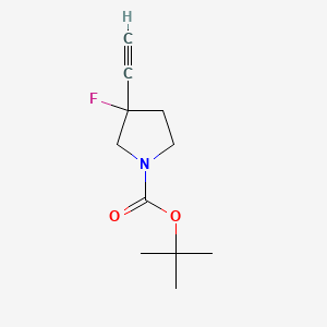molecular formula C11H16FNO2 B13059694 tert-Butyl 3-ethynyl-3-fluoropyrrolidine-1-carboxylate 
