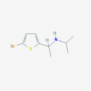 molecular formula C9H14BrNS B13059701 n-(1-(5-Bromothiophen-2-yl)ethyl)propan-2-amine 