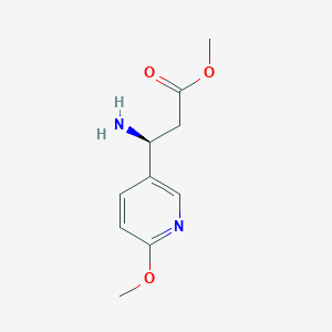 molecular formula C10H14N2O3 B13059726 Methyl (3S)-3-amino-3-(6-methoxy(3-pyridyl))propanoate 