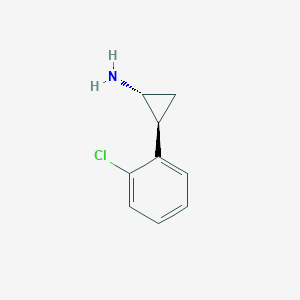 molecular formula C9H10ClN B13059853 Trans-2-(2-chlorophenyl)cyclopropan-1-amine 