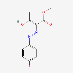 molecular formula C11H11FN2O3 B13059952 methyl 2-[(Z)-2-(4-fluorophenyl)hydrazono]-3-oxobutanoate 