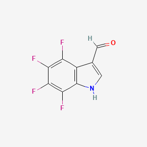 molecular formula C9H3F4NO B1306013 4,5,6,7-tetrafluoro-1H-indole-3-carbaldehyde CAS No. 30683-38-6