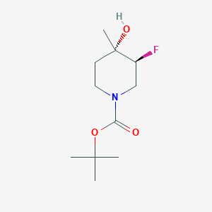 molecular formula C11H20FNO3 B13060150 Cis-3-fluoro-4-hydroxy-4-methylpiperidine-1-carboxylicacidtert-butylester 