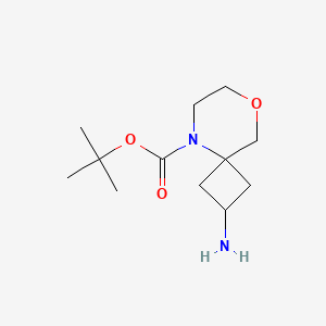 molecular formula C12H22N2O3 B13060166 Tert-butyl 2-amino-8-oxa-5-azaspiro[3.5]nonane-5-carboxylate 