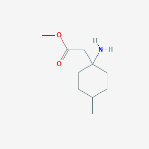 molecular formula C10H19NO2 B13060240 Methyl 2-(1-amino-4-methylcyclohexyl)acetate 