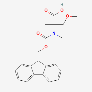 molecular formula C21H23NO5 B13060255 2-({[(9H-fluoren-9-yl)methoxy]carbonyl}(methyl)amino)-3-methoxy-2-methylpropanoic acid 
