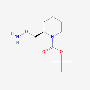 molecular formula C11H22N2O3 B13060300 tert-Butyl(2R)-2-[(aminooxy)methyl]piperidine-1-carboxylate 