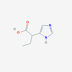 molecular formula C7H10N2O2 B13060363 2-(1H-imidazol-4-yl)butanoicacid 