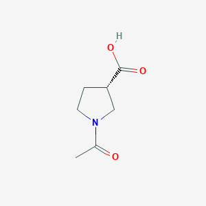 molecular formula C7H11NO3 B13060620 (3S)-1-Acetylpyrrolidine-3-carboxylic acid 
