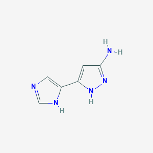 molecular formula C6H7N5 B13060643 3-(1H-Imidazol-4-YL)-1H-pyrazol-5-amine 