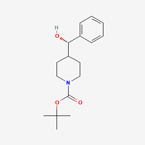 molecular formula C17H25NO3 B13060657 tert-Butyl4-[(S)-hydroxy(phenyl)methyl]piperidine-1-carboxylate 