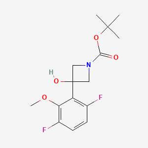 molecular formula C15H19F2NO4 B13060694 tert-Butyl 3-(3,6-difluoro-2-methoxyphenyl)-3-hydroxyazetidine-1-carboxylate 