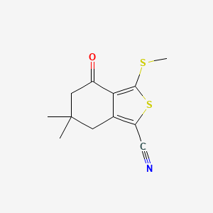 molecular formula C12H13NOS2 B1306070 6,6-Dimethyl-3-(methylthio)-4-oxo-4,5,6,7-tetrahydrobenzo[c]thiophene-1-carbonitrile CAS No. 175202-50-3