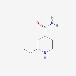 molecular formula C8H16N2O B13060750 2-Ethylpiperidine-4-carboxamide 