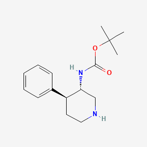 molecular formula C16H24N2O2 B13060757 tert-butylN-[(3S,4S)-4-phenylpiperidin-3-yl]carbamate 