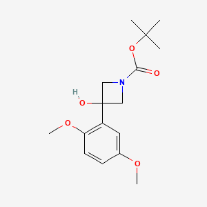 molecular formula C16H23NO5 B13060825 tert-Butyl 3-(2,5-dimethoxyphenyl)-3-hydroxyazetidine-1-carboxylate 