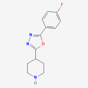 molecular formula C13H14FN3O B1306084 4-[5-(4-Fluorophenyl)-1,3,4-oxadiazol-2-yl]piperidine CAS No. 493024-40-1