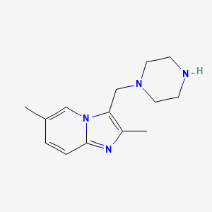 molecular formula C14H20N4 B13060842 1-({2,6-Dimethylimidazo[1,2-a]pyridin-3-yl}methyl)piperazine CAS No. 851208-09-8