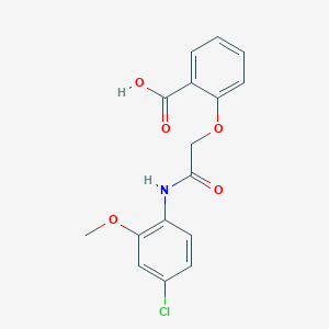 molecular formula C16H14ClNO5 B13060860 2-[(4-Chloro-2-methoxy-phenylcarbamoyl)-methoxy]-benzoic acid 