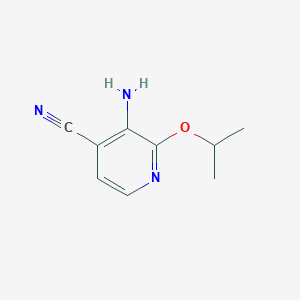 molecular formula C9H11N3O B13060884 3-Amino-2-(propan-2-yloxy)pyridine-4-carbonitrile 