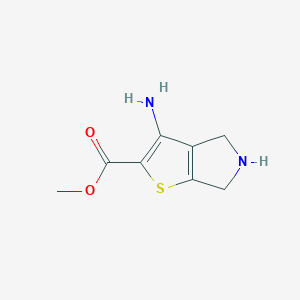 molecular formula C8H10N2O2S B13060937 methyl 3-amino-4H,5H,6H-thieno[2,3-c]pyrrole-2-carboxylate 