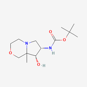 molecular formula C13H24N2O4 B13060941 tert-butyl N-[(7S,8S)-8-hydroxy-8a-methyl-1,3,4,6,7,8-hexahydropyrrolo[2,1-c][1,4]oxazin-7-yl]carbamate 