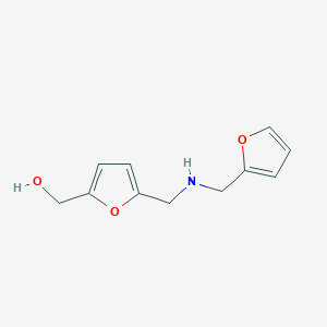 molecular formula C11H13NO3 B13060975 (5-{[(Furan-2-ylmethyl)amino]methyl}furan-2-yl)methanol 