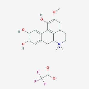 molecular formula C21H22F3NO6 B13061016 Rac-1,9,10-trihydroxy-2-methoxy-6-methylaporphinium trifluoroacetate 