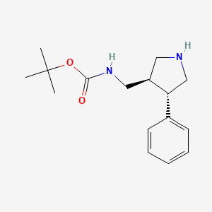 molecular formula C16H24N2O2 B13061026 Rac-tert-butylN-{[(3R,4S)-4-phenylpyrrolidin-3-yl]methyl}carbamate 