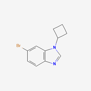 molecular formula C11H11BrN2 B13061057 6-Bromo-1-cyclobutyl-1H-1,3-benzodiazole 