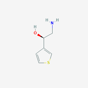 molecular formula C6H9NOS B13061104 (1R)-2-amino-1-(thiophen-3-yl)ethan-1-ol 