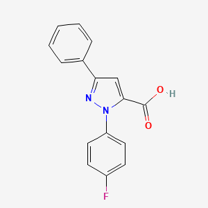 molecular formula C16H11FN2O2 B1306112 1-(4-Fluorophenyl)-3-Phenyl-1H-Pyrazole-5-Carboxylic Acid CAS No. 618101-93-2