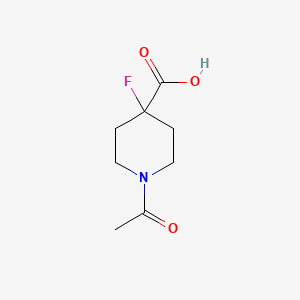 molecular formula C8H12FNO3 B13061133 1-Acetyl-4-fluoropiperidine-4-carboxylic acid 
