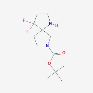 molecular formula C12H20F2N2O2 B13061139 tert-Butyl 4,4-difluoro-1,7-diazaspiro[4.4]nonane-7-carboxylate 