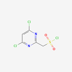 molecular formula C5H3Cl3N2O2S B13061228 (4,6-Dichloropyrimidin-2-yl)methanesulfonyl chloride 