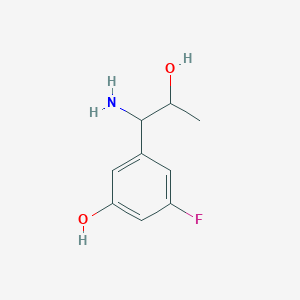 molecular formula C9H12FNO2 B13061250 3-(1-Amino-2-hydroxypropyl)-5-fluorophenol 