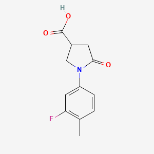 molecular formula C12H12FNO3 B1306130 1-(3-Fluoro-4-methylphenyl)-5-oxopyrrolidine-3-carboxylic acid CAS No. 63674-46-4