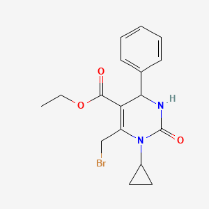 molecular formula C17H19BrN2O3 B13061319 Ethyl 6-(bromomethyl)-1-cyclopropyl-2-oxo-4-phenyl-1,2,3,4-tetrahydropyrimidine-5-carboxylate CAS No. 874593-98-3