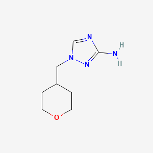 molecular formula C8H14N4O B13061358 1-[(Oxan-4-yl)methyl]-1H-1,2,4-triazol-3-amine 