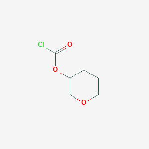 molecular formula C6H9ClO3 B13061406 tetrahydro-2H-pyran-3-yl carbonochloridate 