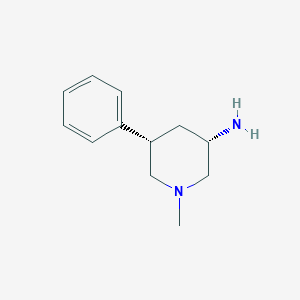 molecular formula C12H18N2 B13061450 (3S,5S)-1-Methyl-5-phenylpiperidin-3-amine 